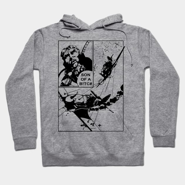 Comic Book Page Dogfight Hoodie by Mandra